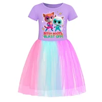 Anime Superkitties robe enfants 2025 été robes décontractées bébé filles Super chats vêtements enfants fête de mariage princesse robes 5