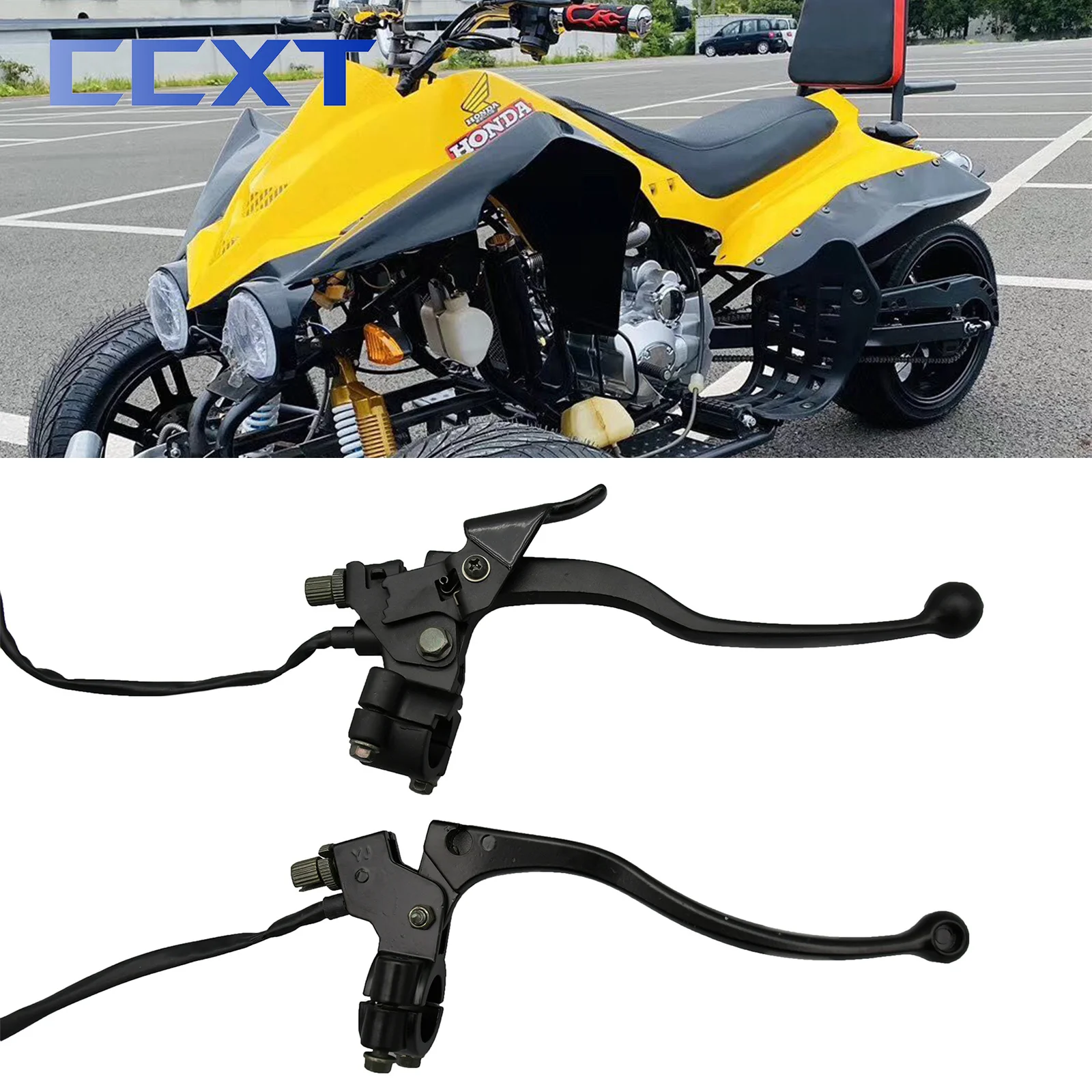 Clutch Lever Brake Lever 22Mm Handle Assembly With Parking Brake For 50Cc 90Cc 110Cc 125Cc 200Cc 250Cc 300Cc Atv Quad 4 Wheeler