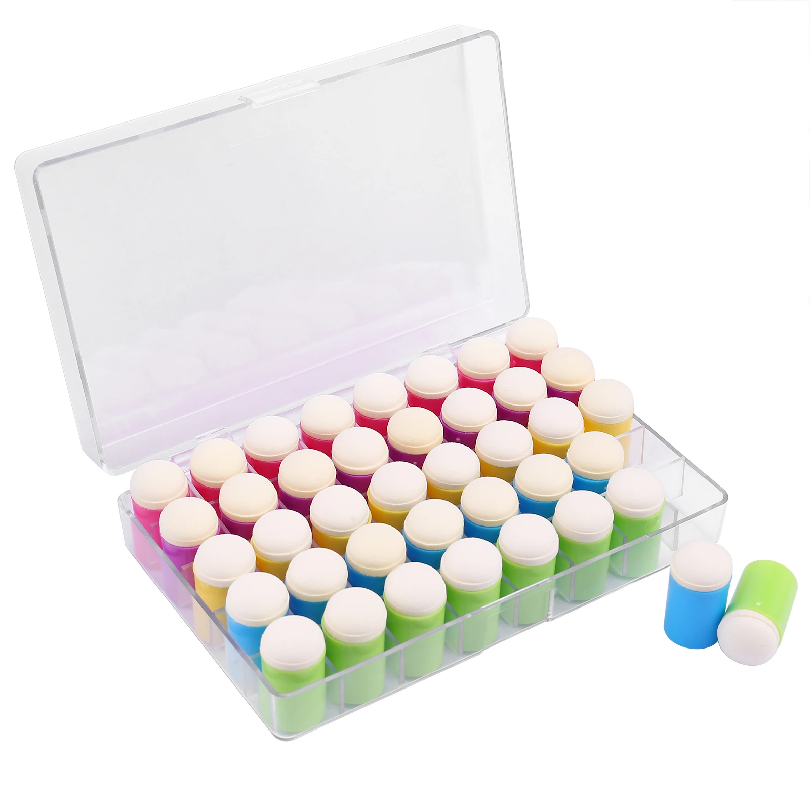 

40PCS Finger Sponge Daubers with Storage Box for Ink Transferring, Painting, Drawing, Card Making