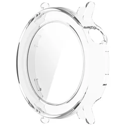 Premium Glass and PC Protective Case for Smart Watches - Screen Protector and Bumper Shell Cover (Transparent)