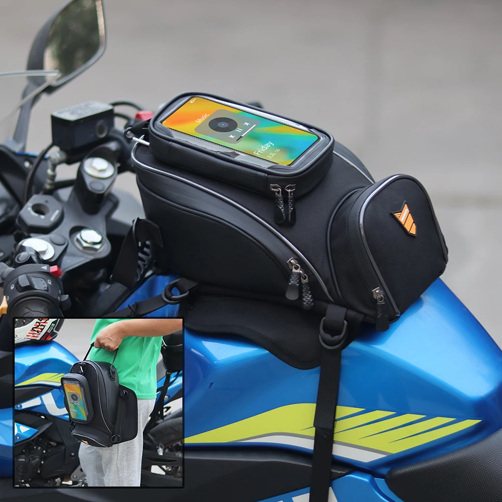 Universal Motorcycle Tank Bags Luggage Cell Phone Navigation Support GPS Side Bag Leg Waterproof Saddle Bag