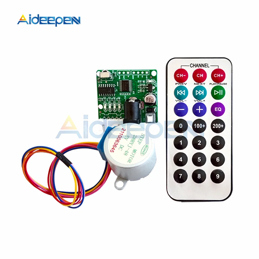 

28BYJ-48-5V 4 Phase Stepper Motor + Driver Board ULN2003 for Arduino 1 x Stepper motor + 1 x ULN2003 Driver board + Remote