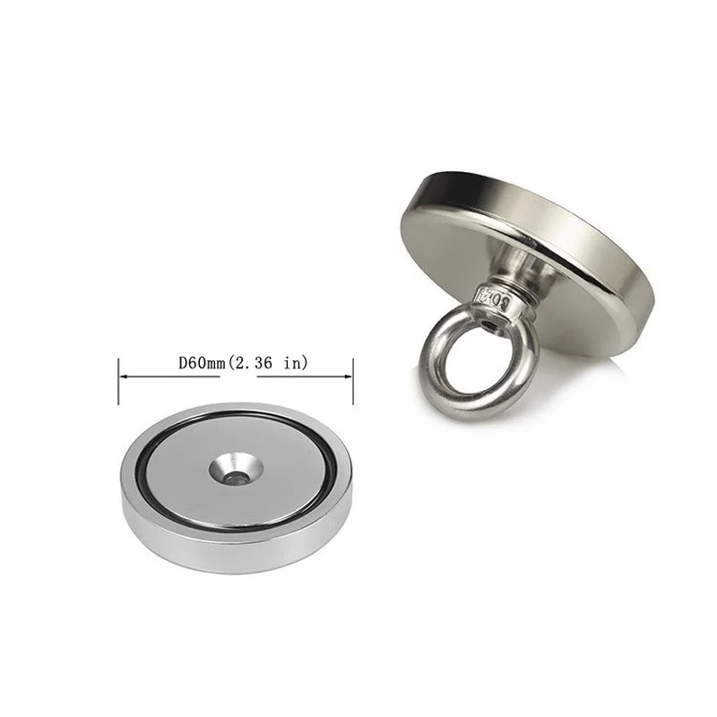 1pc Neodymium Magnet Super Strong Search Magnet D20-D90 Salvage Fishing Magnetic Hook with Ring
