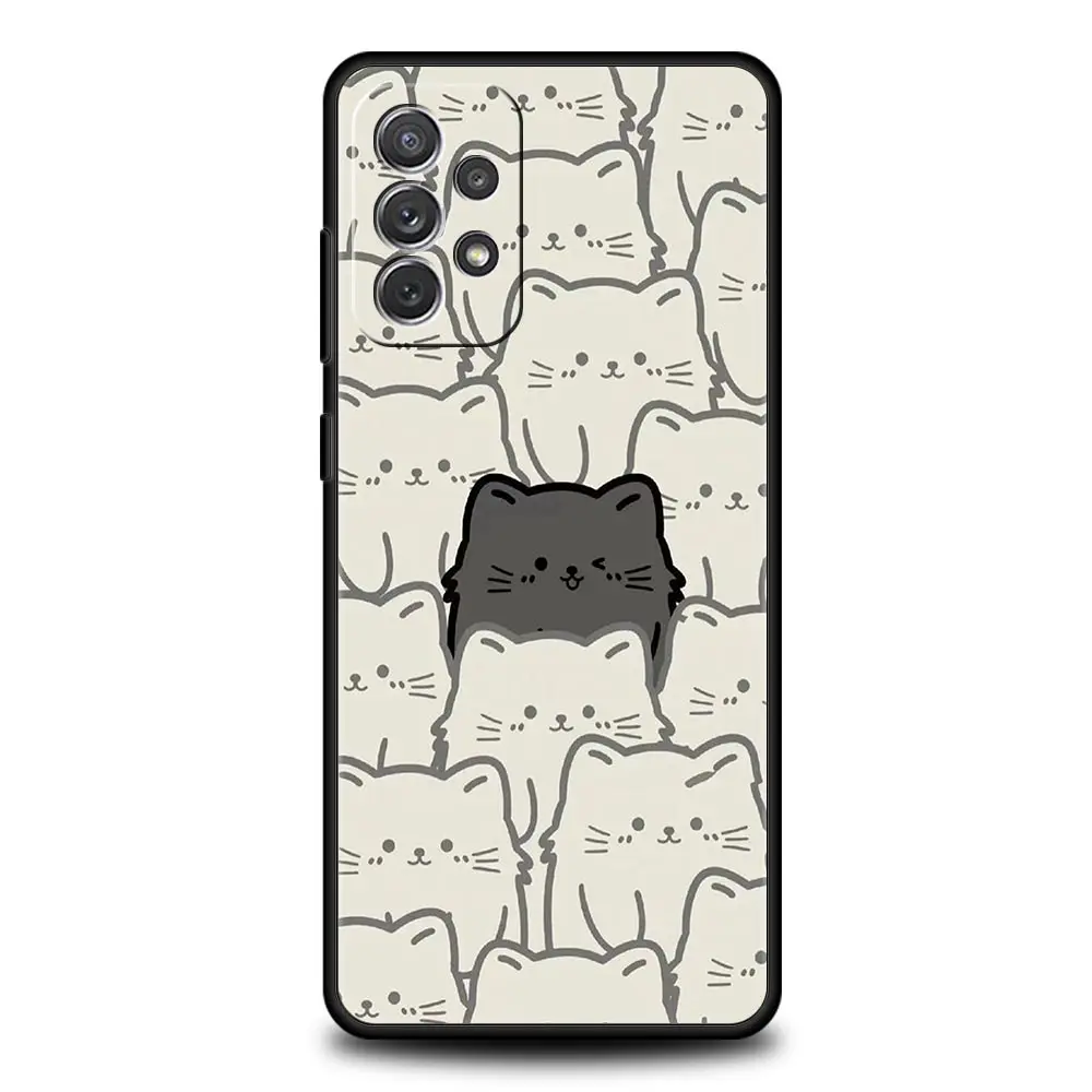 Cute Cartoon Black Cat Phone Case Cover