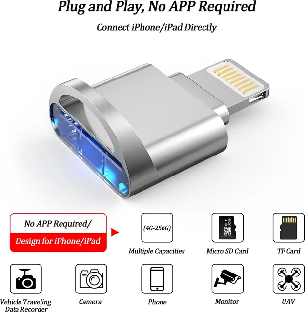 Micro Sd Lightning Reader Iphone  Iphone Micro Sd Card Reader Pro - Iphone  Mini - Aliexpress