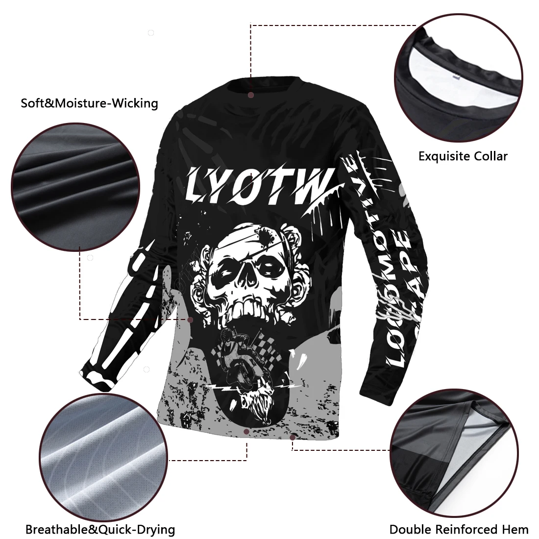 Motorcycle Jersey,Wicking Long Sleeved Summer Sweat Absorbing Motorcycle clothing Cycling Shirt For Biking Riding Sports
