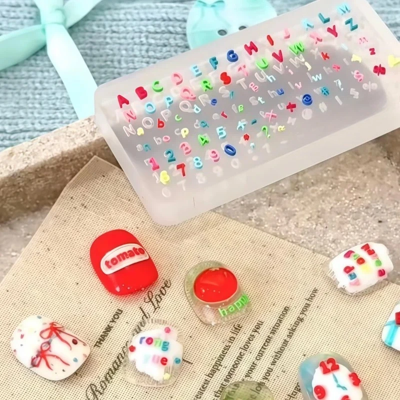 투명 실리콘 네일 아트 몰드 창의적인 DIY 디자인 알파벳 패턴 전문가 및 가정용 다용도 네일 아트 도구