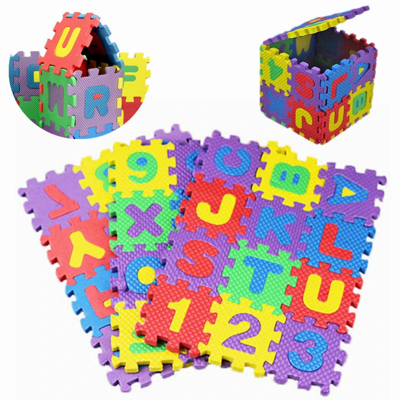 Learning Educational Toy 36Pcs Baby Child Mini Colorful Number Alphabet  Puzzle Foam Soft Mat Early Educational Toys For Children - AliExpress