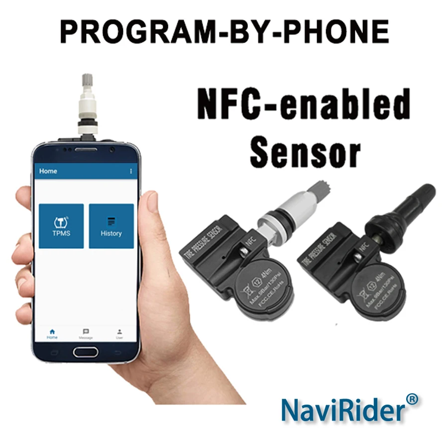 

NFC TPMS Sensor Programmed by Smartphone App Android Ios Wireless Tire Pressure Monitoring System Tpms With Internal Sensors