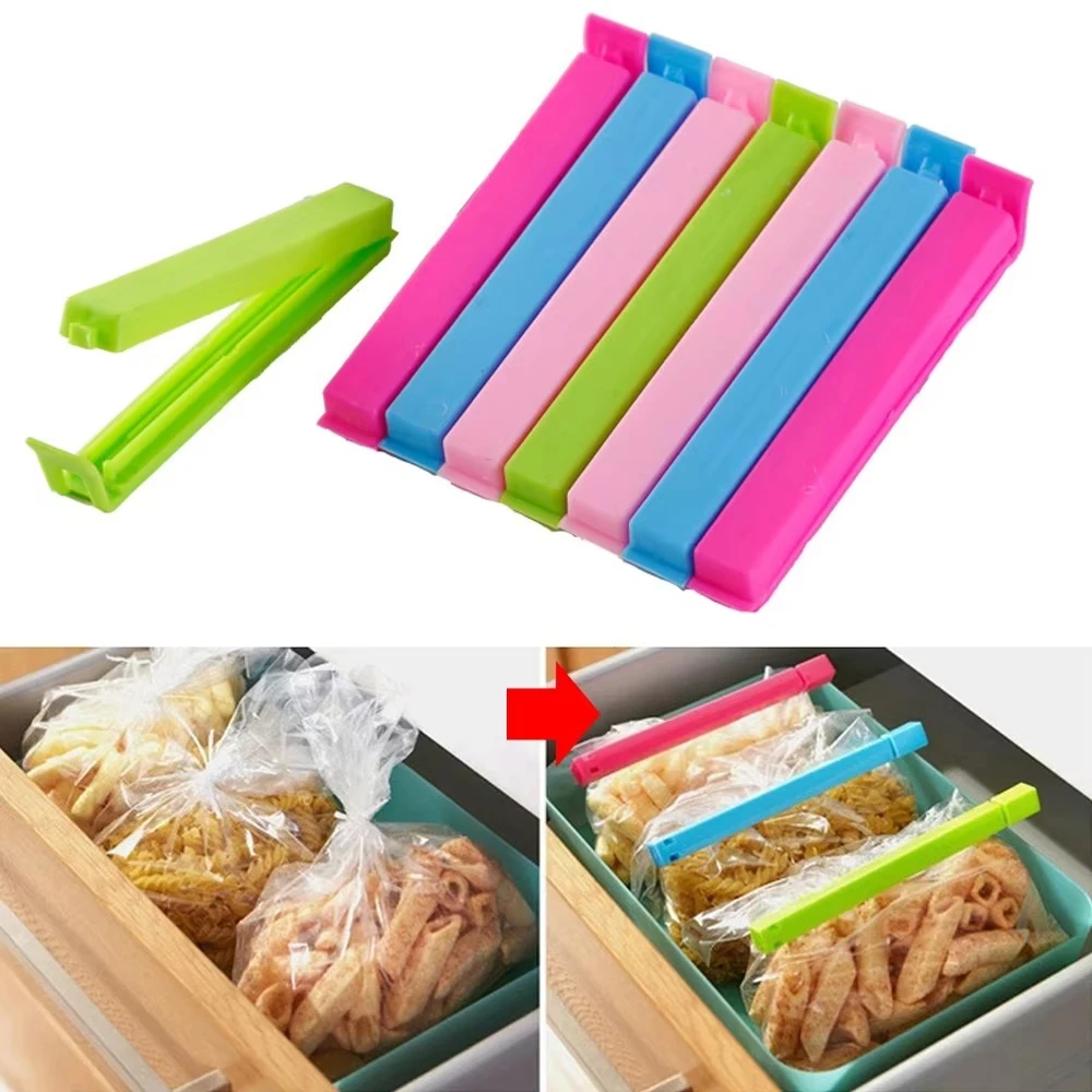 10/20PCS 플라스틱 씰링 클립 스낵 식품 보관 가방 실러 클립 휴대용 주방 신선 유지 클립 차 우유 분말 식품 가방