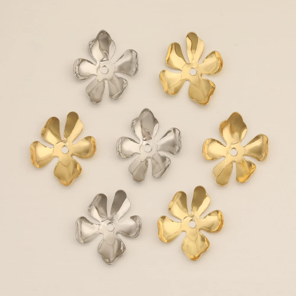 Cordial Design 19*22MM 100Pcs Jewelry Accessories/Genuine Gold Plating/Jewelry Findings&Components/Flowers Plates/DIY Hand Made - cordial