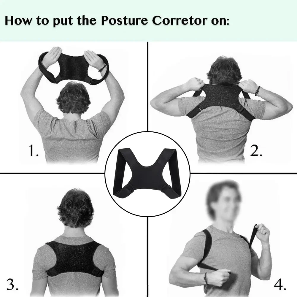 Adjustable Back Shoulder Posture Corrector Belt Clavicle Spine Support Reshape Your Body Home Office Sport Upper Back Neck Brace