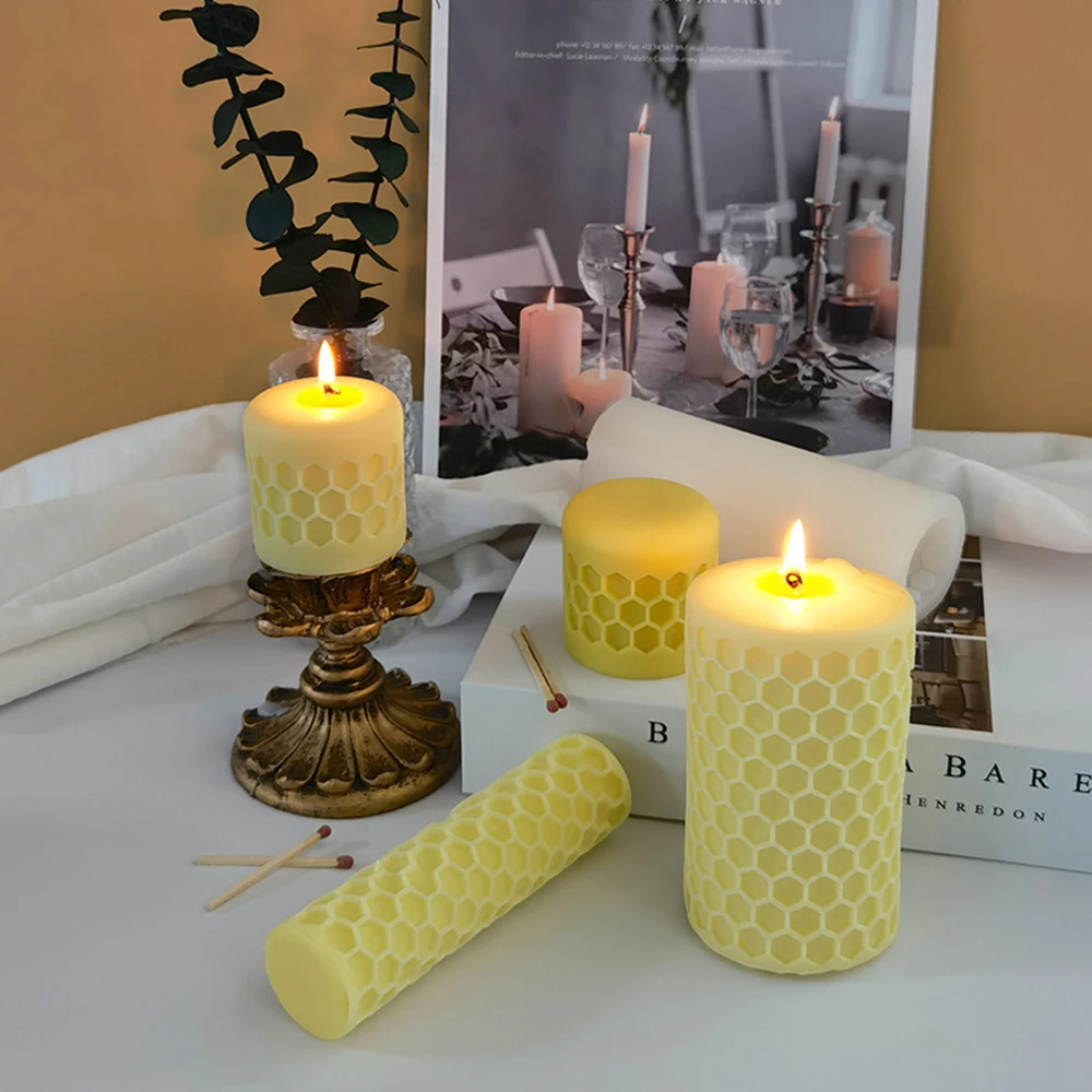 Cylinder Silicone Mold DIY Epoxy Resin Candle Mould Aromatherapy Candle