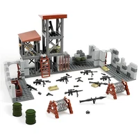 WW2 Army Military Base Model Building Kits Boys Toys Military Mini Army Supplies Guns Building Blocks Sets 2