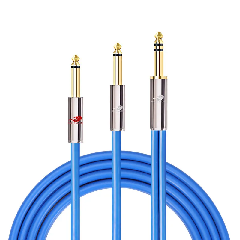 Stereo 1/4 Zoll TRS auf Dual TS Y-Splitter-Kabel 6,35 mm Klinke Stecker auf 2x Mono für Verstärker, Mixer, Lautsprecher, Soundkarte – abgeschirmt – Detail 14
