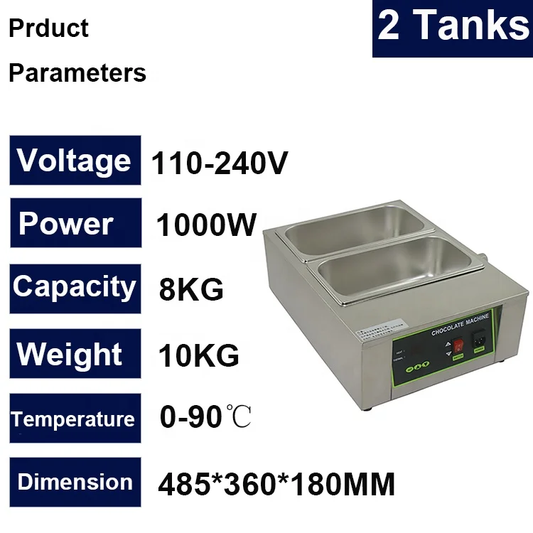 Electric 8kg Chocolate Tempering Melting Machine 2 Pots Melter 110v 220v 2