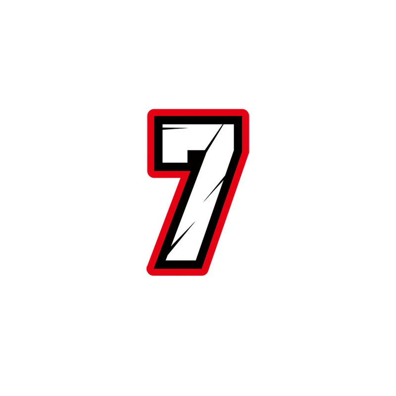 Vinyl DIY Sticker Decal Black (Red Outline) Quare Font Race Number Racing Number  Sticker for Car