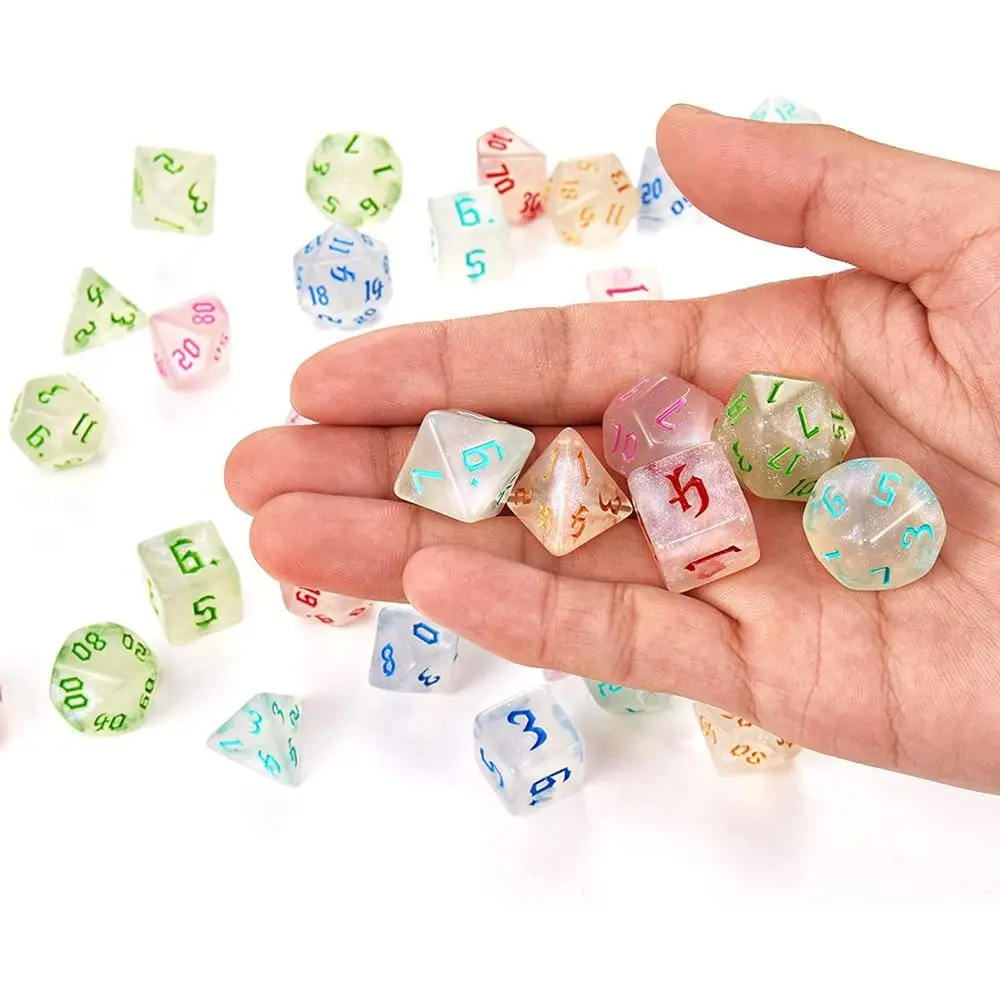 

7Pcs/set DND Polyhedral Dice Acrylic Table Game Dice Opaque Polyhedral Dices for TRPG DND Dice Tabletop Role-Playing Game Tools