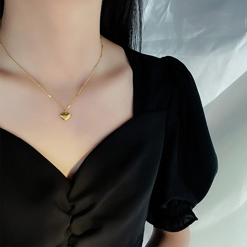 Set 2 Collane Con Lettera A E Cuore, In Acciaio Inossidabile, Colori Oro E Argento, Catena A Collana Per Donne E Ragazze