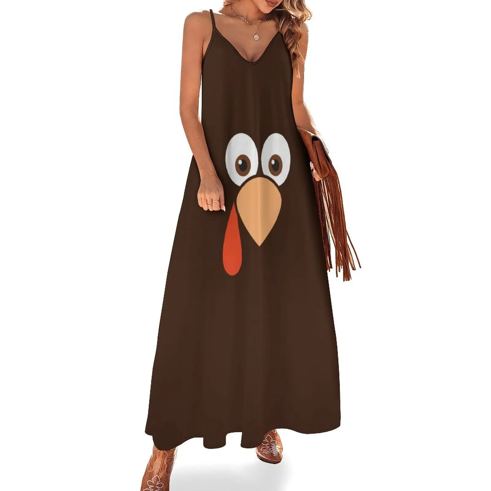 

Cartoon Turkey Face Sleeveless Dress luxury dress women clothing 2023 new arrivals