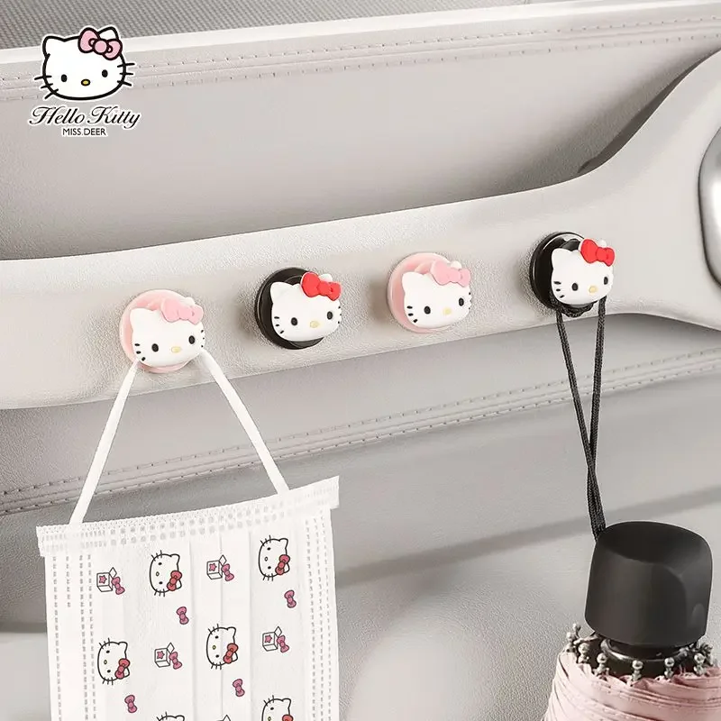 Sanrio Hello Kitty Car Hooks Wall-mounted Wall Hook Home Decor Holder Multifunction Masks Keys Organizer Hangers car hooks