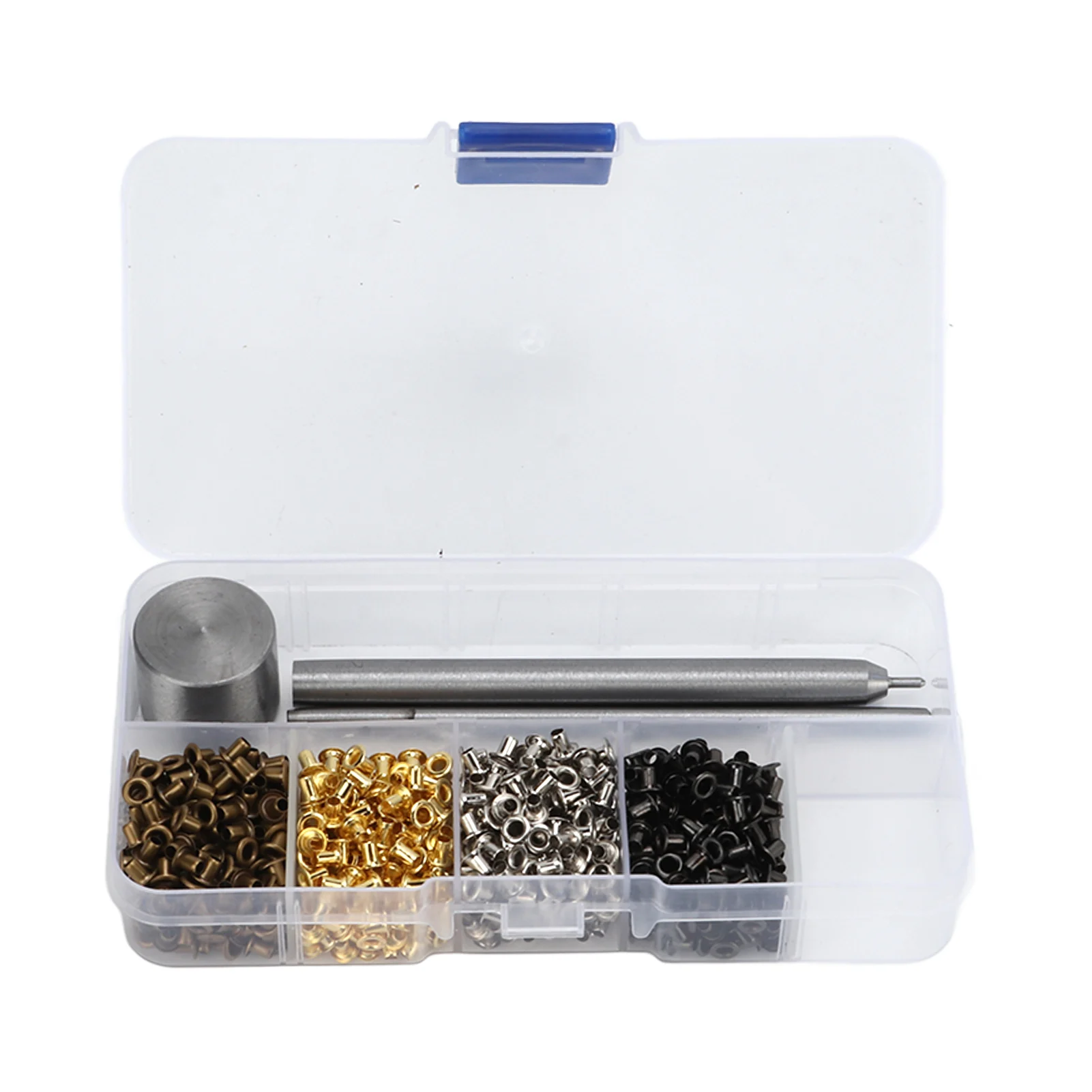 Grommets 2mm Plated Copper Metal Grommet Kit Shoelaces Belts Eye Buckles With Plastic Storage Box