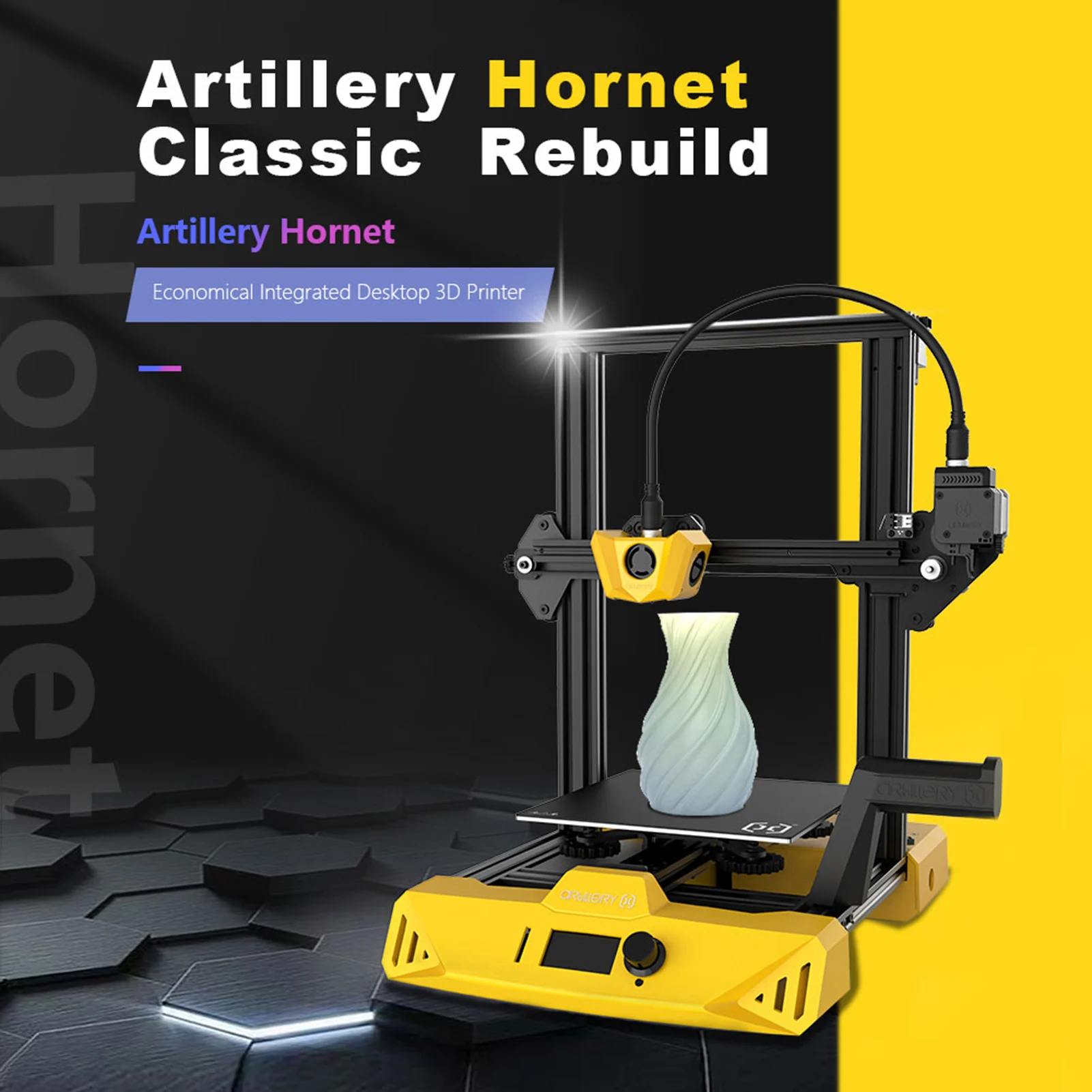 Artillery Hornet High Precision 3D Printer 95% Pre-Assembled 220x220x250mm Build Volume Silent Printing Remote Drive Extruder 3dprinter