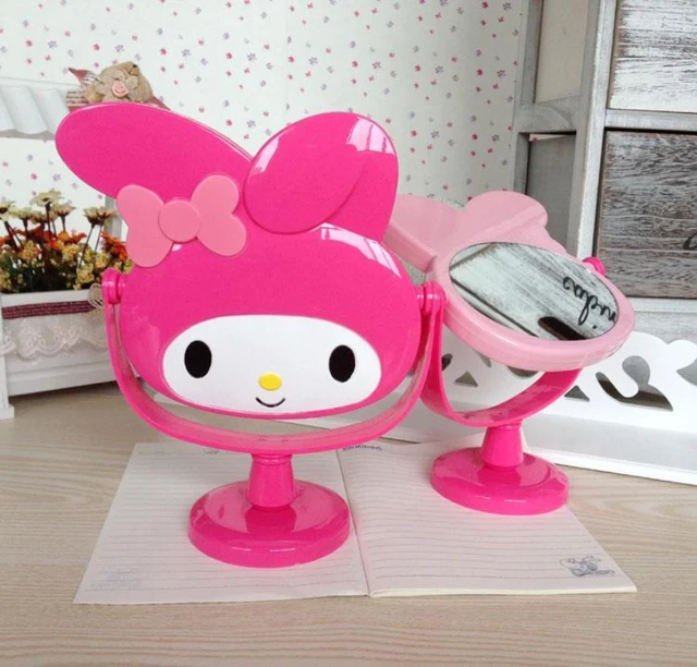 Kawaii sanrio feminino hello kitty espelho mesa banheiro maquiagem