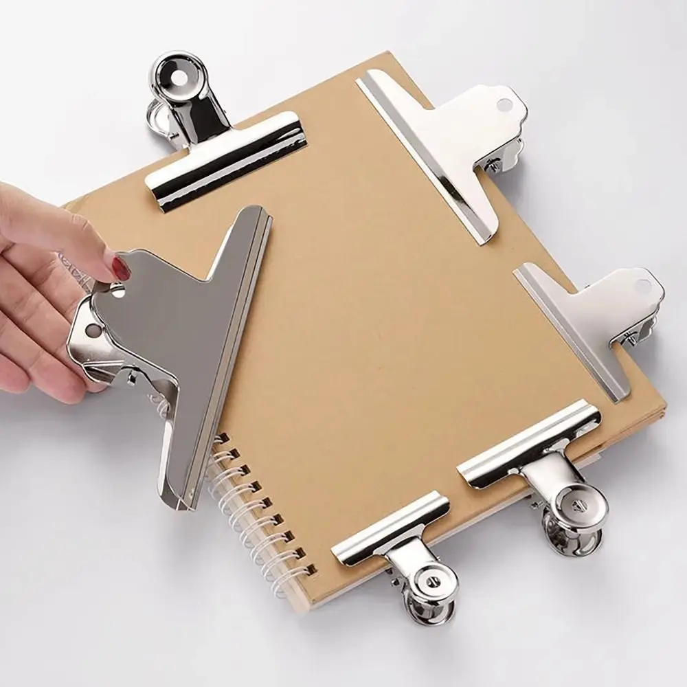 2Pcs 160mm Binder Spring Clips Stainless Steel Moutain Shaped Securing Clip Office Supplies Multifunctional Index Clamp