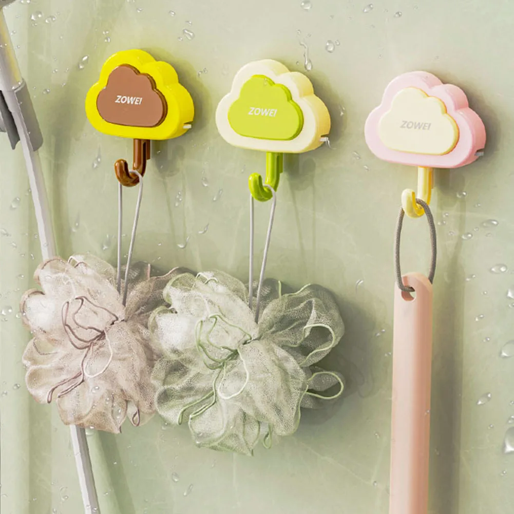 Multi-Purpose Hooks Suction Cup Type Pressing Cloud Punch-free Bathroom Kitchen Household Creative Dopamine Color Decor