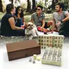 Chinese Mahjong Game Set 144 White Engraved Mini Tiles For Family Gathering For Chinese Style Game Play Family Leisure Time 3