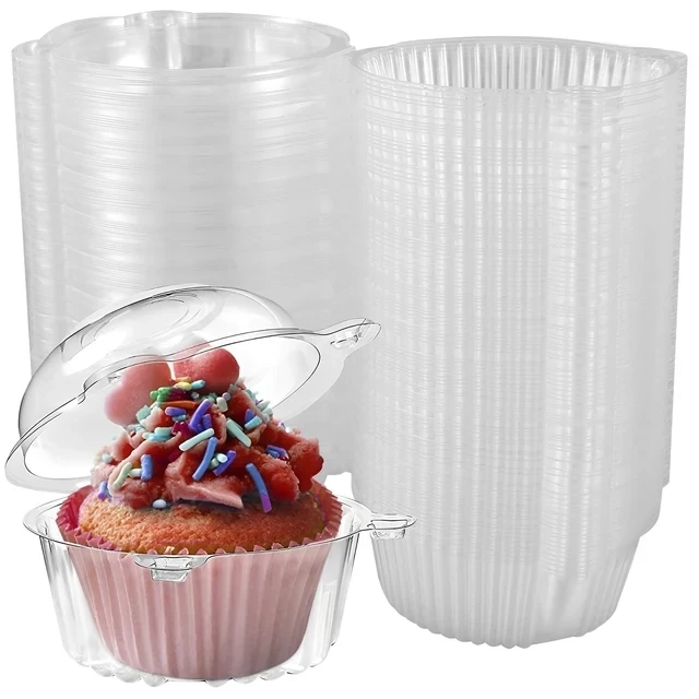 thumbnail image 1 of Caja de embalaje para pasteles, magdalenas, muffins, postres, suministros de decoración para bodas, fiestas de cumpleaños, baby shower, 30 o 50 unidades, 1 of 5