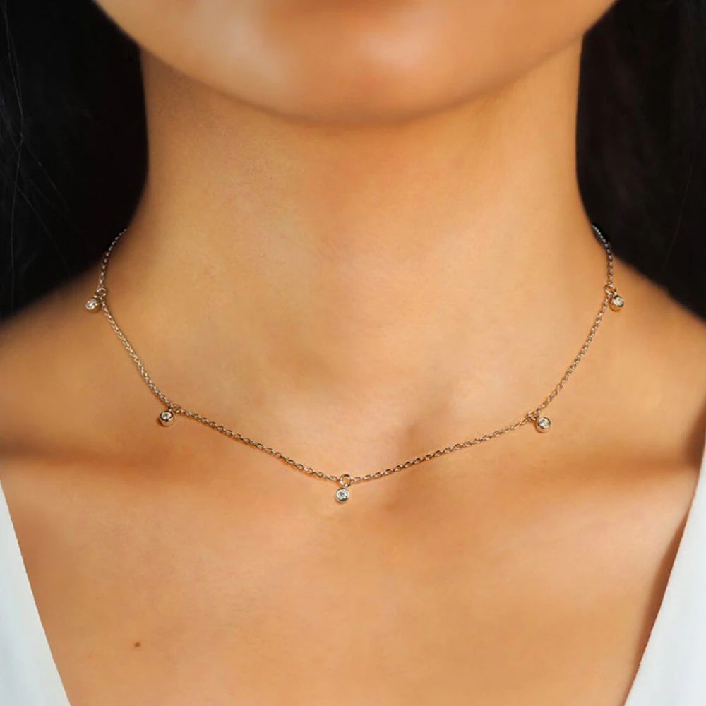 Collana moissanite in argento sterling per donna gioiello elegante_voghion.com