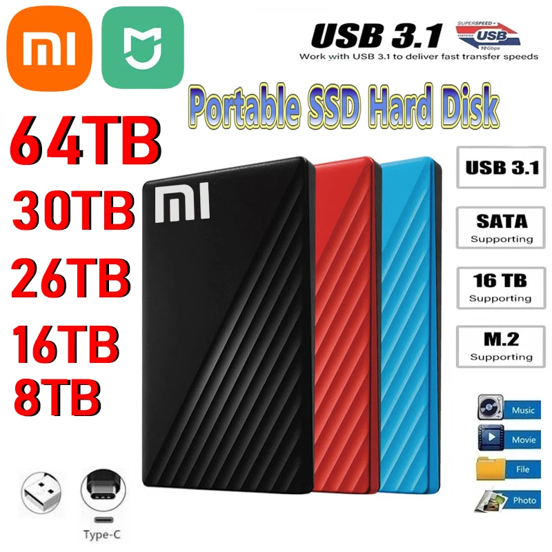 Xiaomi-Mijia-New-Portable-SSD-2TB-4TB-16TB-External-Hard-Drive-Type-C ...