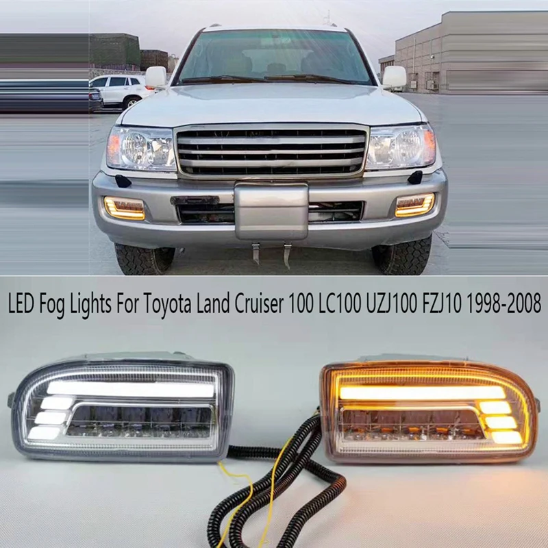 

Фонари противотуманные для Toyota Land Cruiser 100 LC100 UZJ100 FZJ10 1998-2008 DRL, указатели поворота, дневные ходовые огни, запасные части