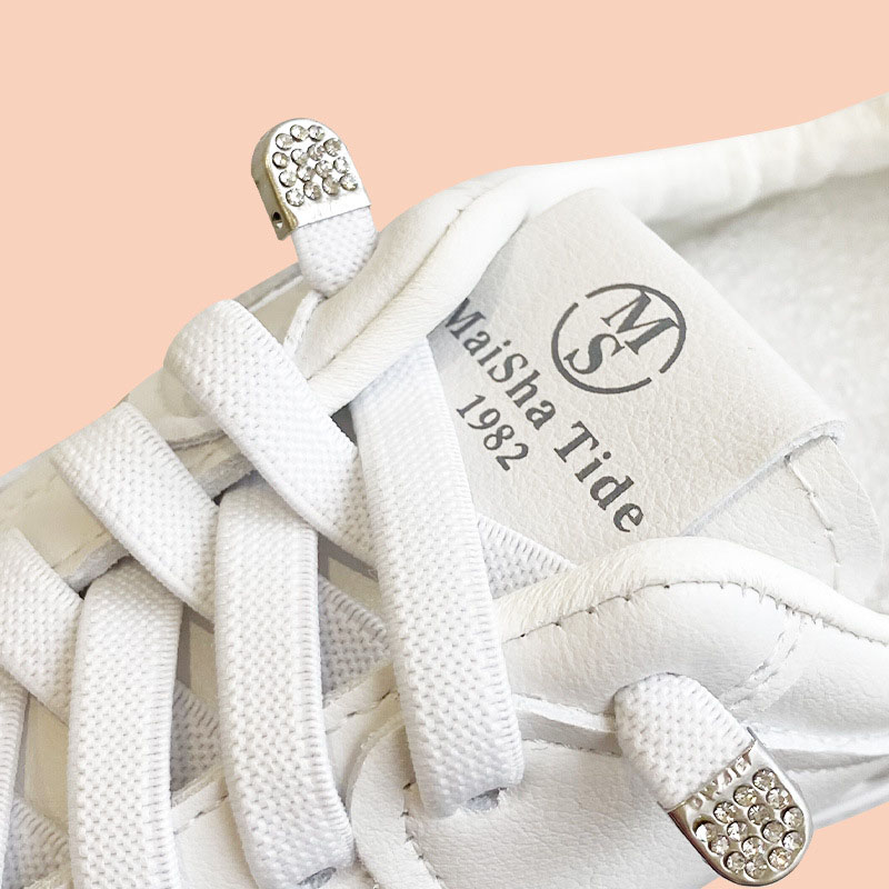 1 pair wide automatic elastic shoelaces sports without ties tying for shoes sneakers