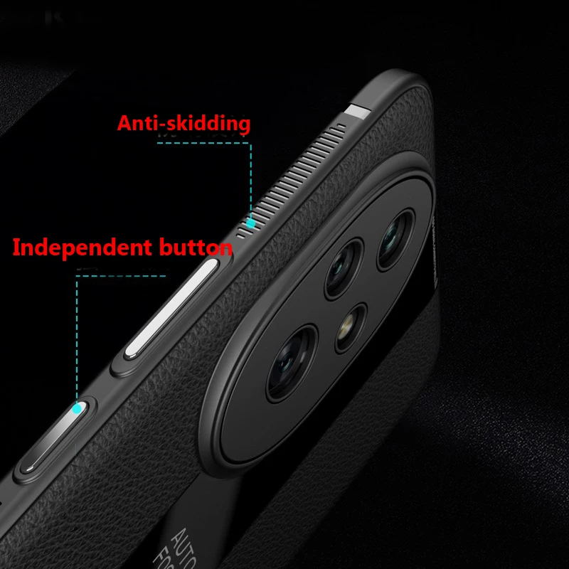 Luxury Lichi Leather Slim Matte Protective Case - Ultra Thin and Soft TPU Design