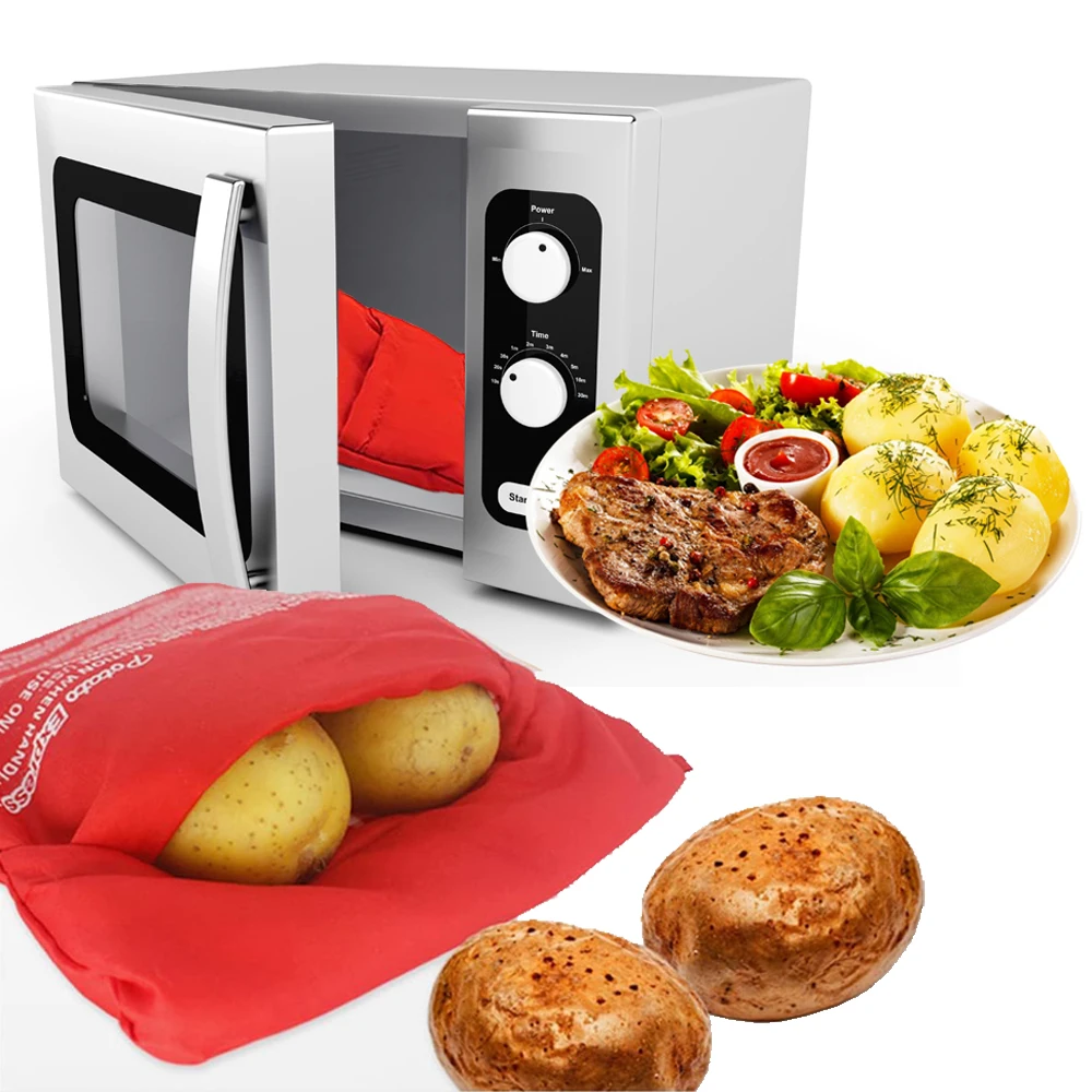 Sac de pommes de terre réutilisable pour micro-ondes, tissu de