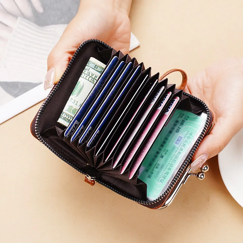 New Women's Wallet Wrist Strap Short Retro Style Coin Change Storage Bag Girls Portable Mini Card Holders Zipper Money Clip C03 4