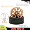 Kicarmod 1/64 Model Car ABS Wheels with Rubber Tire Metal Rims Front Small Rear Large Refitting Parts For Model Car Hot Wheels 4