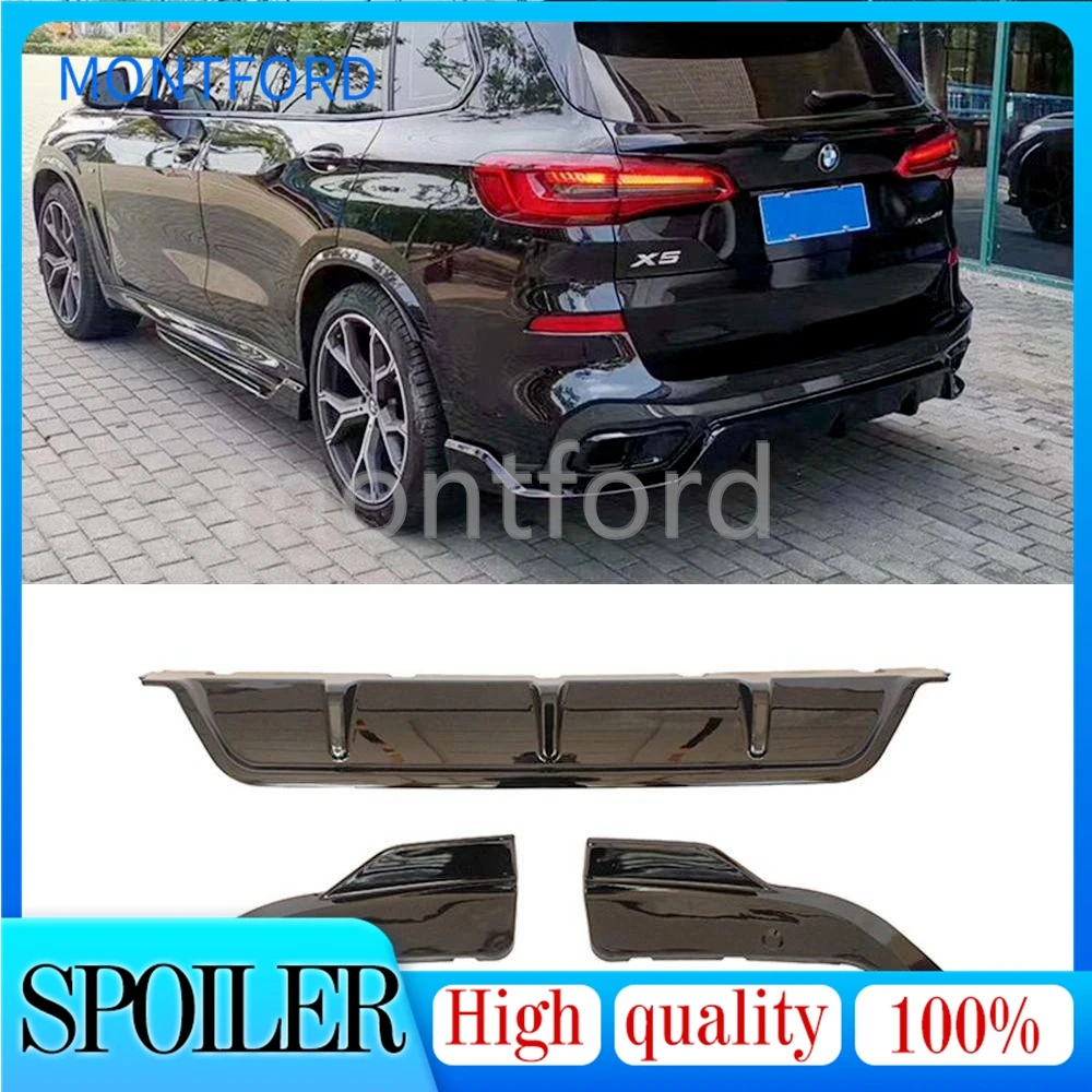 

Rear Bumper Diffuser Lip For BMW G05 X5 M Sport 2019-2020 Glossy Black Car Lower Body Kit Exhaust Guard Splitter Spoiler Plate