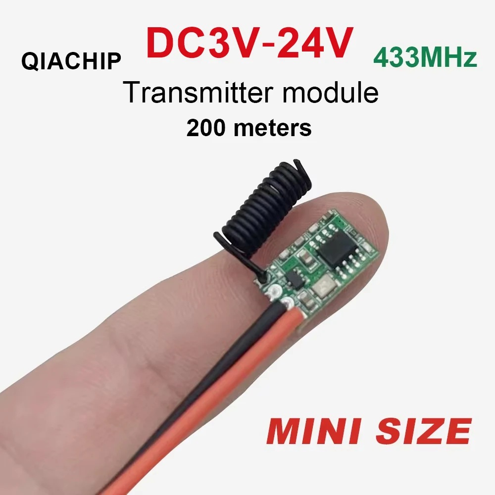 Wireless RF Transmitter Module with Learning Code and 1-Channel Output