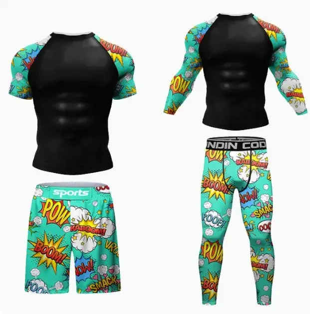 Ensembles de survêtement d'entraînement Rashguard pour enfants, combinaison de sport pour figurines, uniforme de grappin 5
