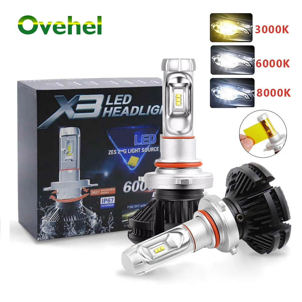 Car LED Headlights Bulbs H4 H7 H11 HB3 9005 HB4 X3