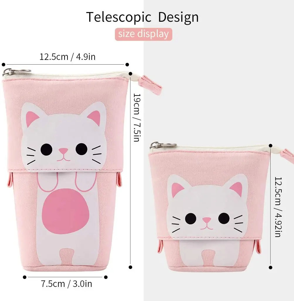 Cute Standing Pencil Case for Kids Pop Up Pencil Box Makeup Pouch Stand UP  Christmas Gift Pen Holder Organizer Kawaii Stationary - AliExpress