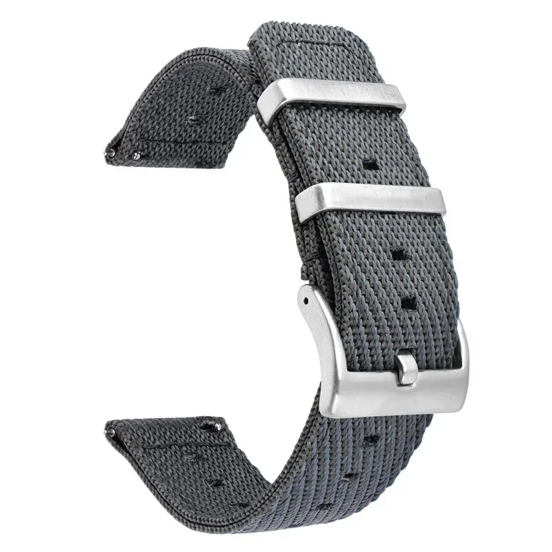 Quick Release Nylon Weave Stripe Watch Band, Sport Wrist Bracelet
