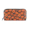 Halloween Pumpkin Print Long Wallet Zipper Around Credit Card Holder Gothic Clutch & Coin Purse For Women 1