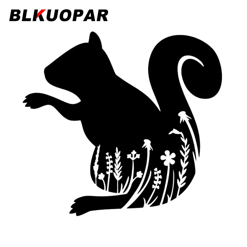 

BLKUOPAR Floral Squirrel Animals Silhouette Funny Car Stickers Waterproof Anime Decal Creative Caravan RV Car Door Protector