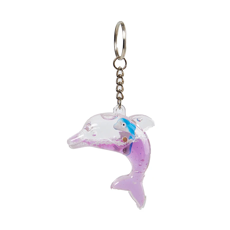 Kawaii schwimmende flüssige Delphin Schlüssel bund für Autos chl üssel niedlichen Wal Ozean Anhänger Zubehör Schlüssel bund Frauen Tasche Charms Schlüssel ring – Detail 3