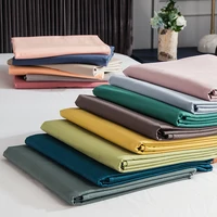 WASART Pure cotton flat bed sheet 2 people bedspread solid colour bed linens couple luxury double bed bedding queen king size 1
